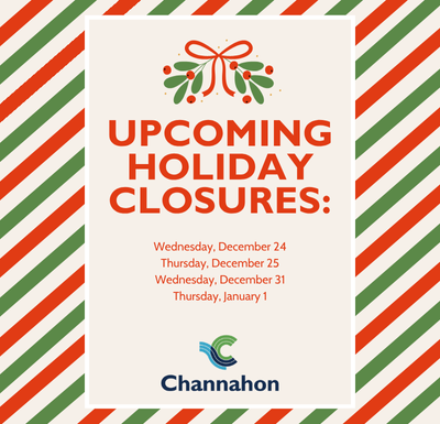 Graphic advertising holiday Village Hall closure dates.