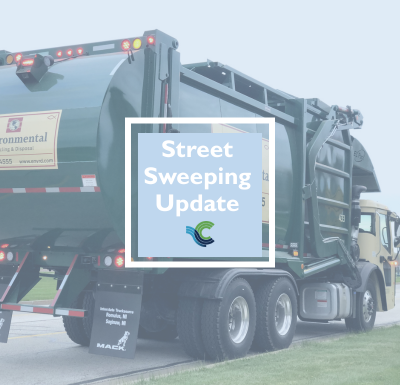 Graphic reminding residents of upcoming street sweeping dates.